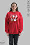 Unisex Long Sleeve Snowman New Year Printed Crew Neck Hoodless Fleece-Lined Oversized Sweatshirt