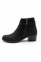 Women's Black Suede Short Heeled Boots – Buckled Casual Comfortable Winter Boots - 3