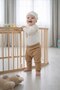 Baby Boy 100% Cotton 3-Piece Set Bodysuit Pants Hat – Ecru Light Brown 3-9 Months - 3