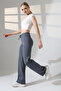 F Corded Fabric Wide Leg Sweatpants with Fleece Lining - 4