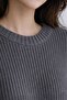 Anthracite Crew Neck Oversize Women's Knitwear Sweater - 8