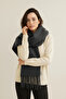 Puffy Gray Soft Textured Women's Scarf Shawl Shoulder Wrap 50 X 190 cm - 2