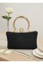 Black Gold Luxury Suede Metal Mesh Handle Pearl Stone Embroidered Women's Evening Dress Bag Wedding Engagement Graduation - 4