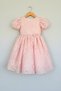 Girl's Pink Stone-Embellished Fluffy Lace Elegant Evening Dress - Bow and Rose Detail |   Special Occasion Graduation Dress |   Buckle and Bag Gift (Ages 5–11) - 3