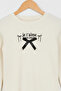 Girl's Bow Embroidered Ribbed Knit Long Sleeve Bodysuit - 4