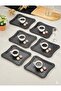 6 Pieces Decorative Tea Coffee Presentation Tray Mica Crystal Black Tray - 3