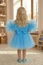 Girls' Pompom Sleeve Sequin Strap Fluffy Tutu Skirt Evening Dress Cf-25035 - 5