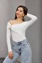 Women's One Shoulder Open Buckle Long Sleeve Blouse