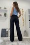 Love 90`s Stretch Fabric Loose Women’s Black 3 Ripped Super High Waist Wide Leg Palazzo Jeans - 5