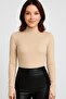 Women's Finger Detailed Half Turtleneck Viscose Bodysuit - 3