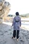 Zehra Black and White Ethnic Patterned Hijab Swimsuit Set of 4 with Bonnet and Bag - 8