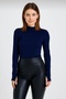 Women's Finger Detailed Half Turtleneck Viscose Bodysuit - 2