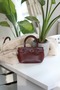 Women's Burgundy Buckle Detailed Strap Shoulder Bag - 2