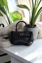 Women's Black Buckle Detailed Strap Shoulder Bag - 3