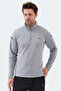 Intimate I Men's Mock Neck Zippered Gray Sweatshirt - 3