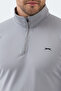 Intimate I Men's Mock Neck Zippered Gray Sweatshirt - 2