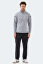 Intimate I Men's Mock Neck Zippered Gray Sweatshirt - 7