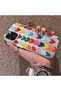 iPhone 15 Pro Compatible Silicone Edge Hard Back Anti-Fall Case Colorful Heart