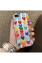 iPhone 7/8/Se 2020 2022 Compatible Silicone Edge Hard Back Anti-Fall Case Colorful Heart - 5