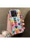 Xiaomi Redmi Note 14 Compatible Silicone Edge Hard Back Anti-Fall Case Colorful Heart - 5