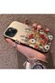 iPhone 15 Compatible Silicone Edge Hard Back Anti-Fall Case Beautiful Flower - 4