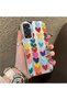 Samsung Galaxy A24 Compatible Silicone Edge Hard Back Anti-Fall Case Colorful Heart - 4