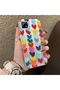 Realme C21 Compatible Silicone Edge Hard Back Anti-Fall Case Colorful Heart - 4