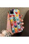 Realme C21Y/C25Y Compatible Silicone Edge Hard Back Anti-Fall Case Colorful Heart - 4