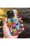 Samsung Galaxy A34 Compatible Silicone Edge Hard Back Anti-Fall Case Colorful Heart - 7