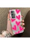 Samsung Galaxy S24 Compatible Silicone Edge Hard Back Anti-Fall Case Heart Pattern