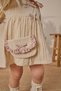 Bow Detailed Bag Detailed Muslin Baby Girl Dress with Bebe Collar for Eid Festival - Cream - 7