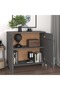 Sideboard HAMAR Dark Grey 85x35x80 cm Solid Wood Pine - 6