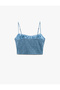 Cotton Bow Rope Strap Fishtail Crop Tank Top - 4