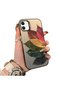 iPhone 12 Compatible Silicone Edge Acrylic Back Colorful Leaf Protective Case - 2