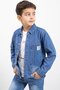 Blue Badged Denim Shirt Boys' Trousers 3-Piece Denim Set 23469 - 2