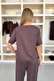 Women's Crew Neck Regular Fit Basic T-Shirt Brown - Ms0001353 - 5