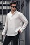 Ecru Muslin Long Sleeve Men's Shirt 6742