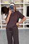 Women's Crew Neck Regular Fit Basic T-Shirt Brown - Ms0001353 - 4