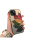 iPhone 15 Compatible Silicone Edge Acrylic Back Colorful Leaf Protective Case - 3