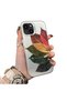 iPhone 14 Plus/15 Plus Compatible Silicone Edge Acrylic Back Colorful Leaf Protective Case - 2