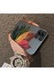 Samsung Galaxy A03 Compatible Silicone Edge Acrylic Back Colorful Leaf Protective Case - 4