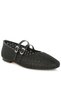 Women Pin Buckle Strapped Ballerinas in Black