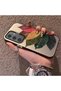 Samsung Galaxy S24 Compatible Silicone Edge Acrylic Back Colorful Leaf Protective Case - 3