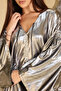 Shimmer Fabric Silver Luxury Jalabiya - 2