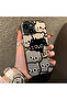 iPhone 15 Compatible Silicone Edge Acrylic Back Sweet Cat Protective Case - 5