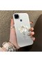 Realme C15 Compatible Silicone Edge Acrylic Back White Flower Protective Case - 2