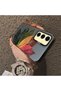 Samsung Galaxy S24 Fe Compatible Silicone Edge Acrylic Back Colorful Leaf Protective Case - 4