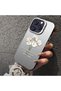 iPhone 14 Plus/15 Plus Compatible Silicone Edge Acrylic Back White Flower Protective Case - 5