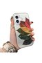 iPhone 16 Compatible Silicone Edge Acrylic Back Colorful Leaf Protective Case - 2
