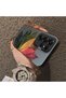 Samsung Galaxy S25 Ultra Compatible Silicone Edge Acrylic Back Colorful Leaf Protective Case - 4